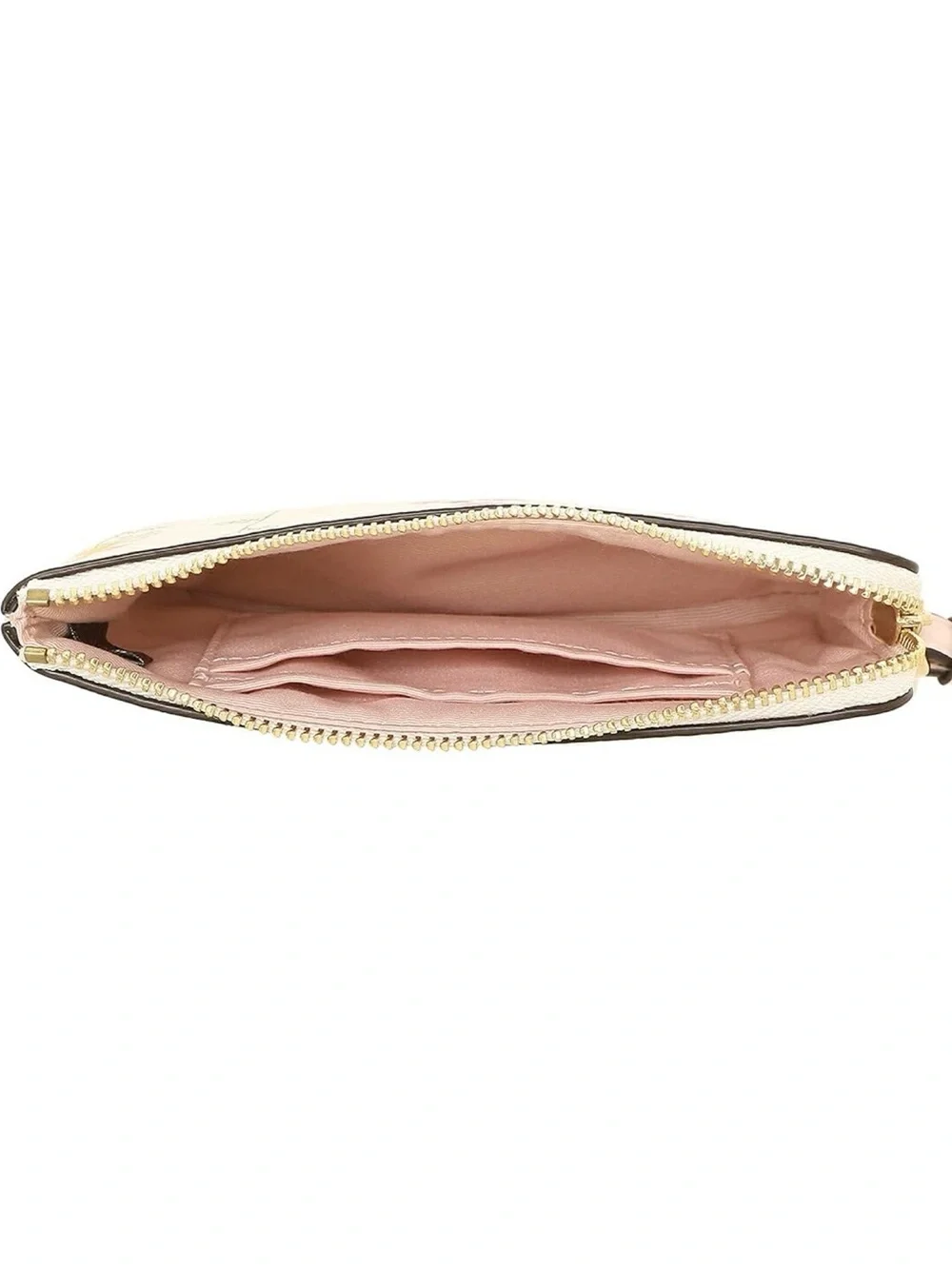 COACH Cream Floral Wristlet with Removable Strap